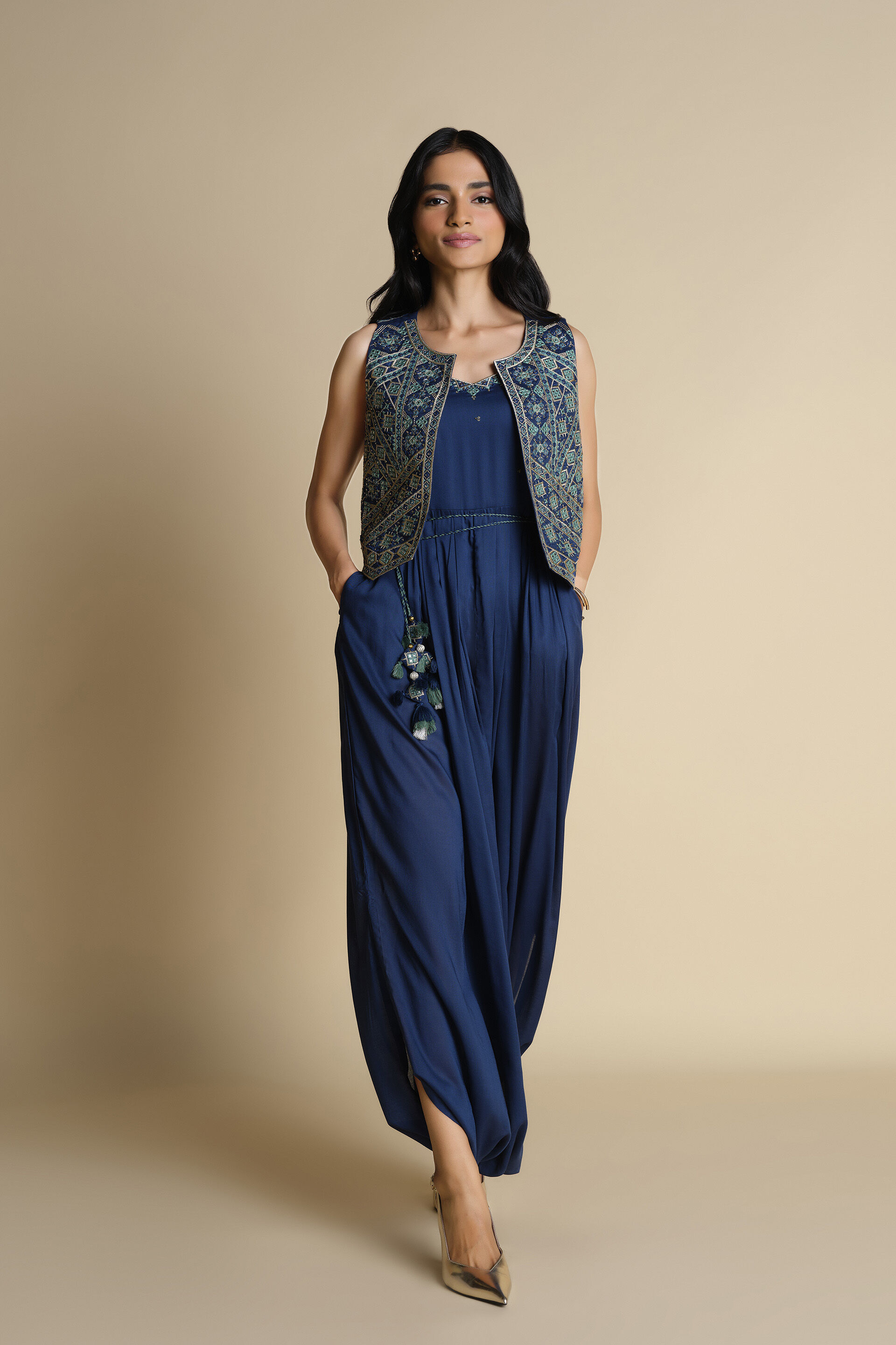 Manmarzi Jumpsuit Set, Indigo, image 2